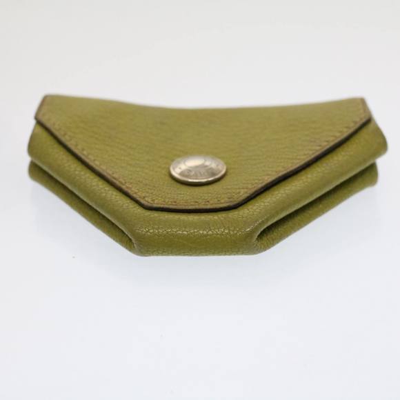 HERMES Revan Cattle Coin Purse Leather Green Auth yb333 - Picture 6 of 16